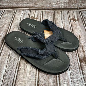 ARIZONA JEAN CO. Women's 9 Flip Flop Thong Sandal Black Canvas NWT NEW